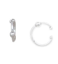 Slim Silver Ear Cuff with Ball